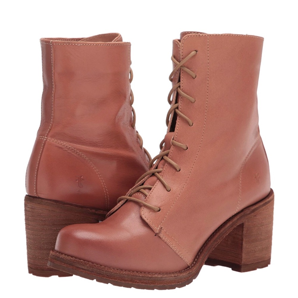 Frye Karen Rose Leather Combat LaceUp Ankle Boots - Picture 4 of 16